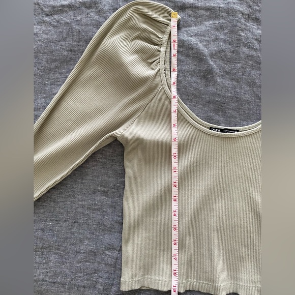 Zara puff sleeve ribbed top - Picture 7 of 8